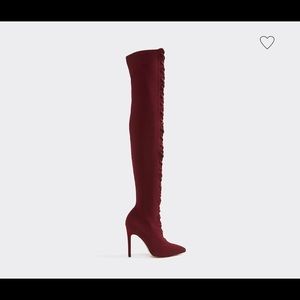 ALDO High Knee Boot- Burgundy